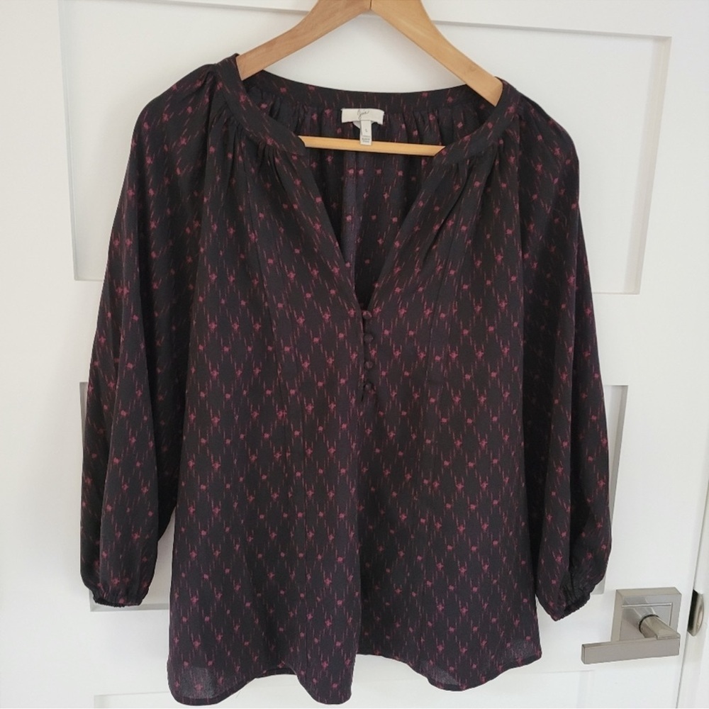 Joie Black Blouse with Pink Accents - Picture 8 of 10